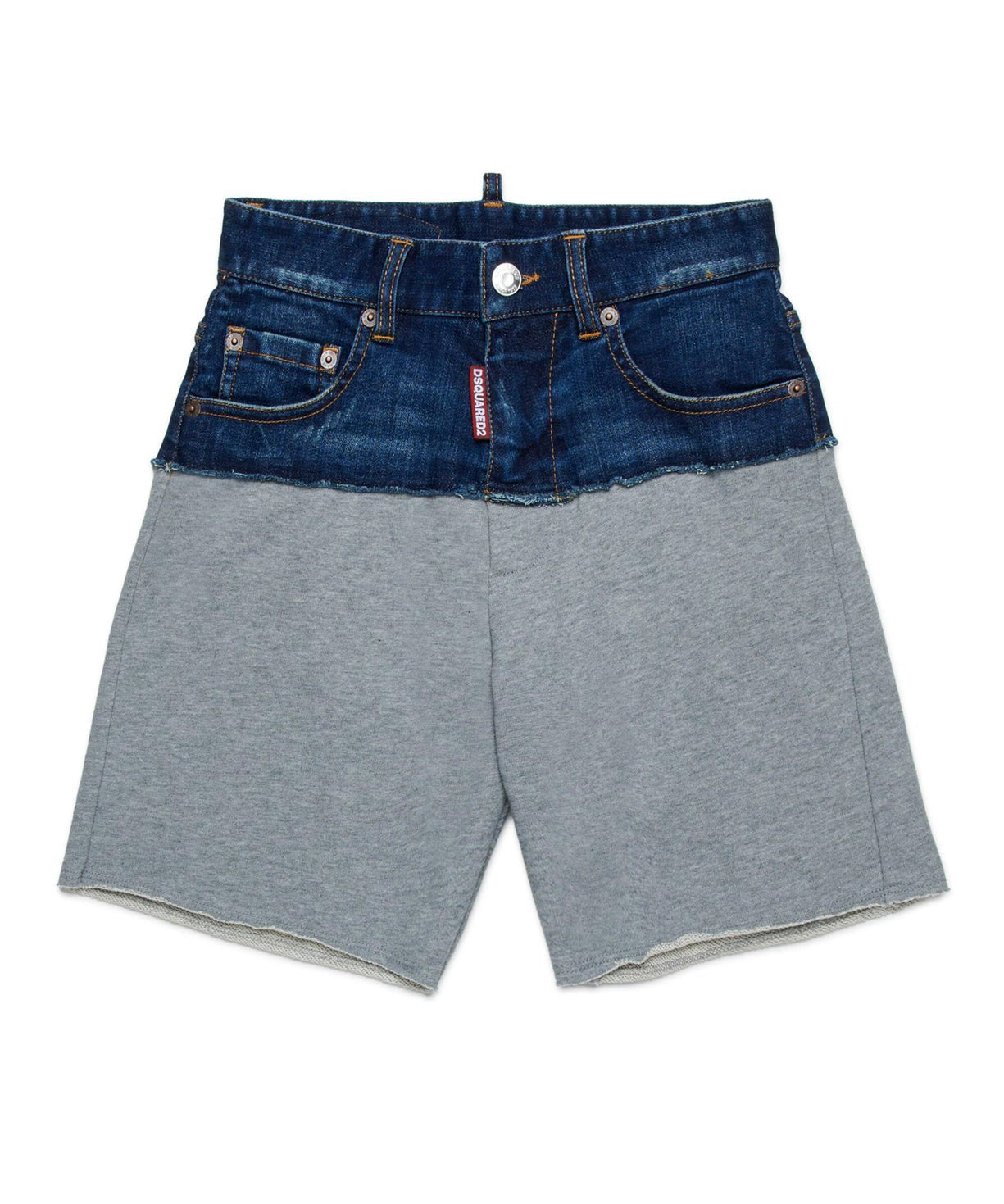 Dsquared2 Kids Bermuda Grigio/Denim per Bambini (fronte)