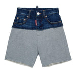 Dsquared2 Kids Bermuda Grigio/Denim per Bambini (fronte)