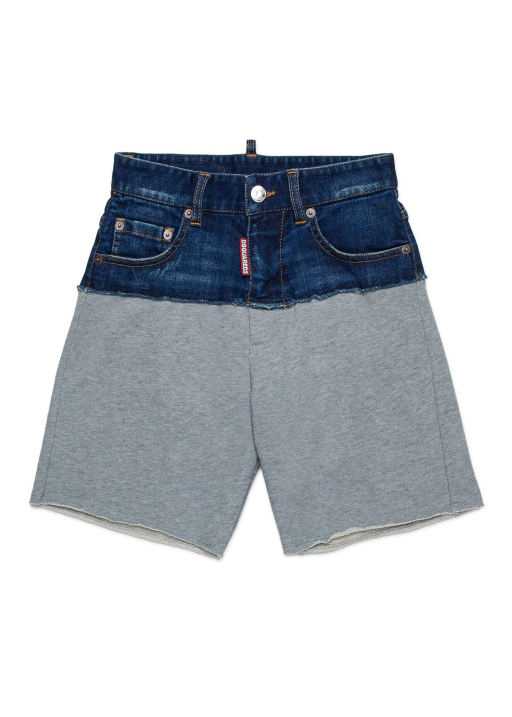 Dsquared2 Kids Bermuda Grigio/Denim per Bambini (fronte)
