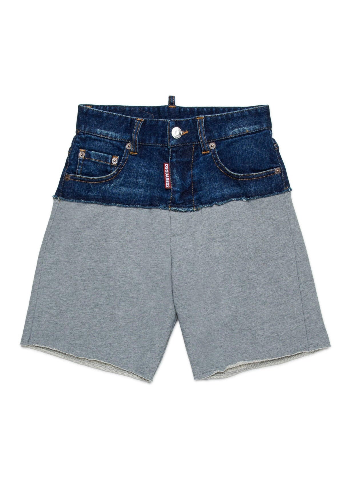 Dsquared2 Kids Bermuda Grigio/Denim per Bambini (fronte)