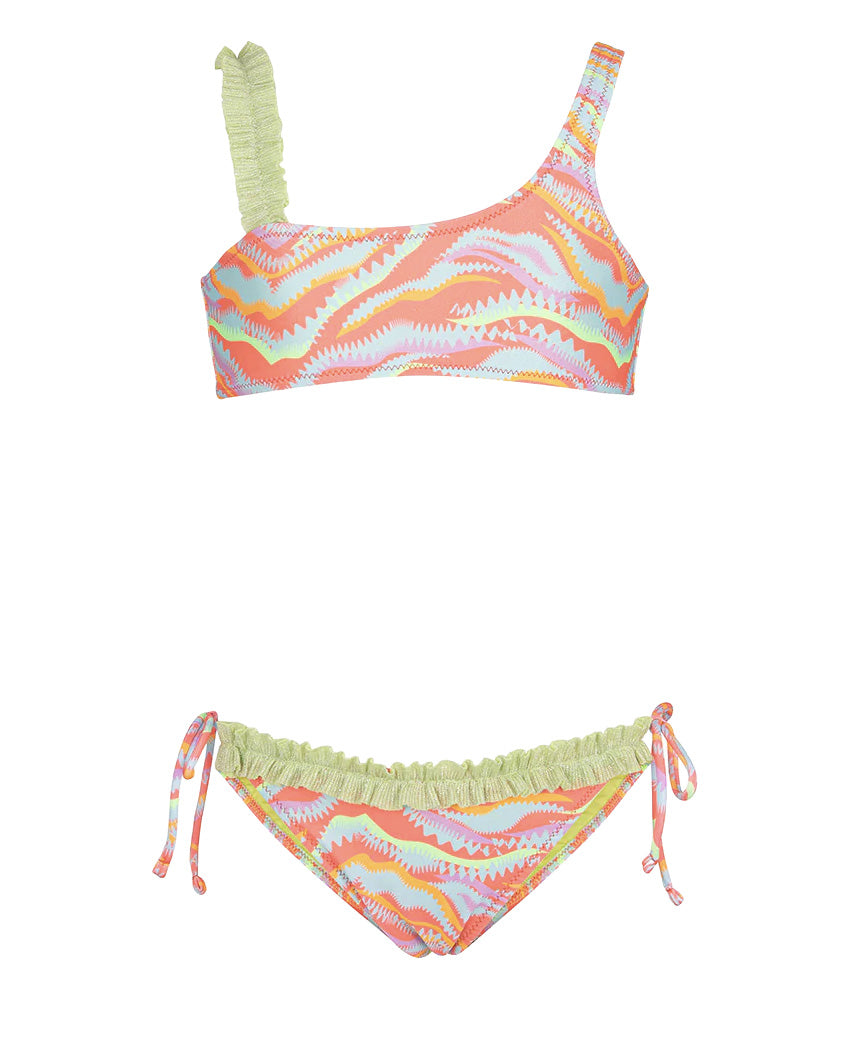 F**K Kids Costume Due Pezzi Fantasia Multicolor per Bambine