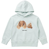 Palm Angels Kids Felpa Verde Menta con Cappuccio e Stampa Bear per Bambini e Bambine