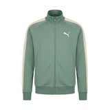 Puma Kids Felpa Verde con Fascie Beige a Contrasto Unisex per Bambini