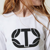 Twinset Kids T-shirt Bianca Crop con Logo Gommato per Bambine (dettaglio)