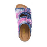 Colors of California Multicolor Double Band Sandal with Rhinestones for Girls