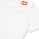 Diesel Kids White Bowling Shirt with Oval D for Babies