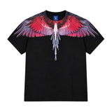 Marcelo Burlon County of Milan Kids T-Shirt Nero con Stampa Ali Multicolor per Bambine