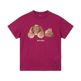 Palm Angels Kids T-shirt Sangria in Cotone con Stampa Bear e Logo per Bambine