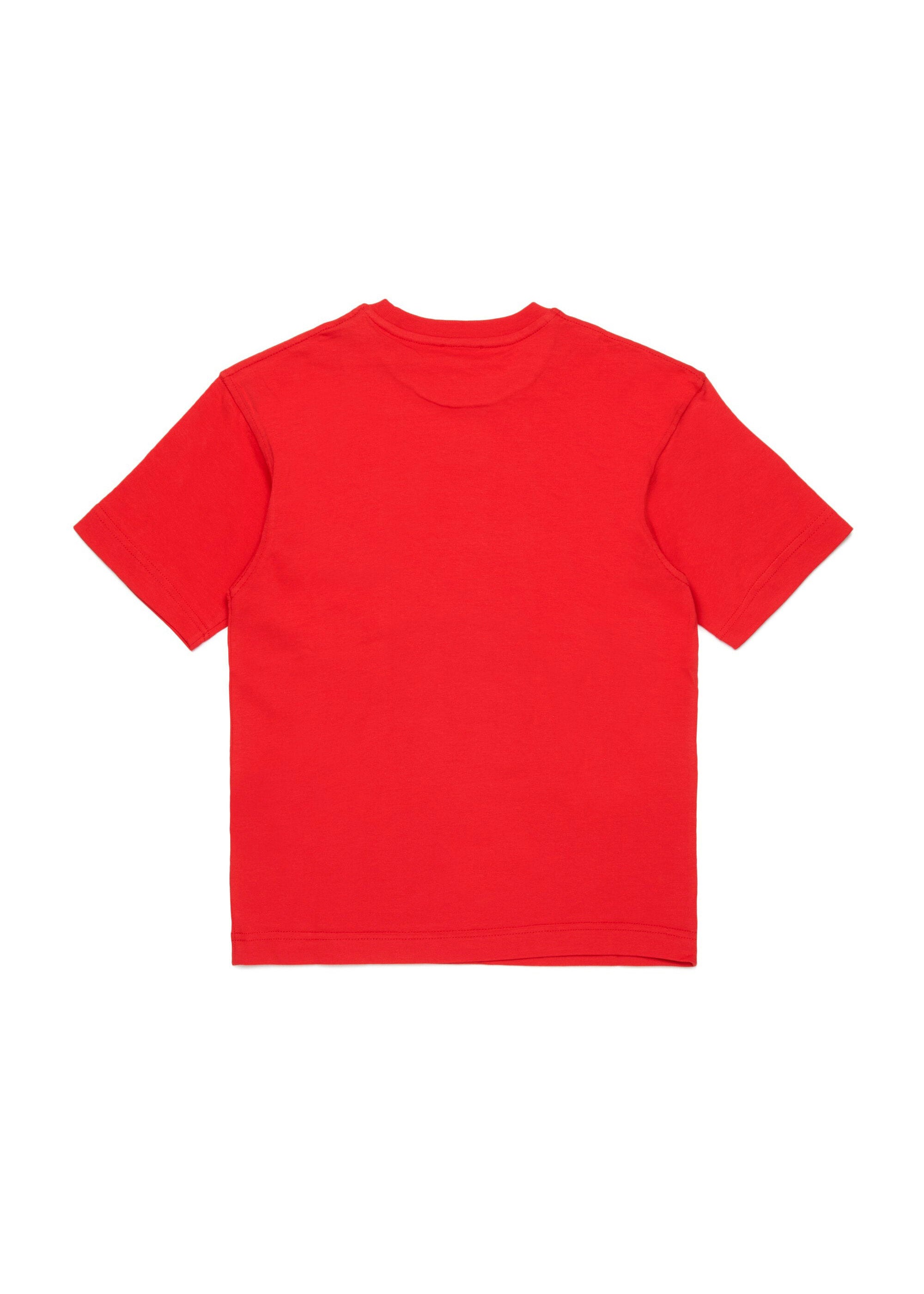 Diesel Kids T-shirt Rossa con Logo Oval D Metallico