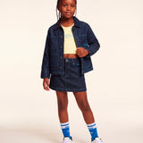 Msgm Kids Top Giallo con Logo Sampato per Bambine