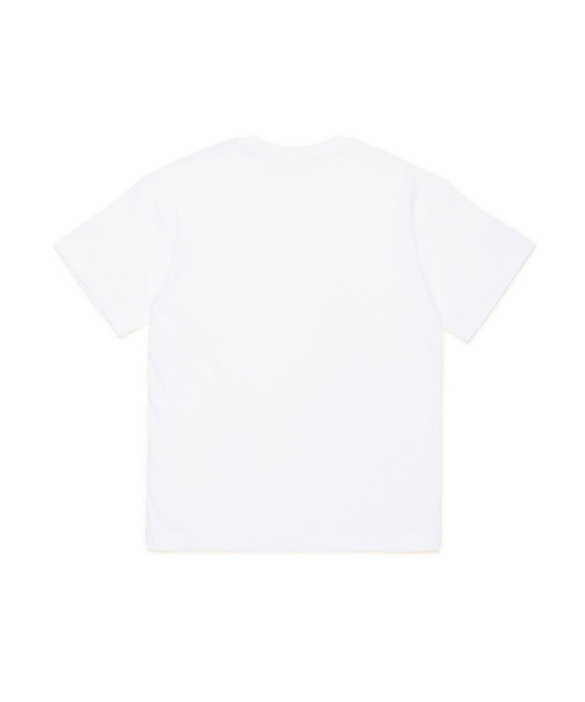 Diesel Kids T-shirt Bianca con Logo Oval D Metallico