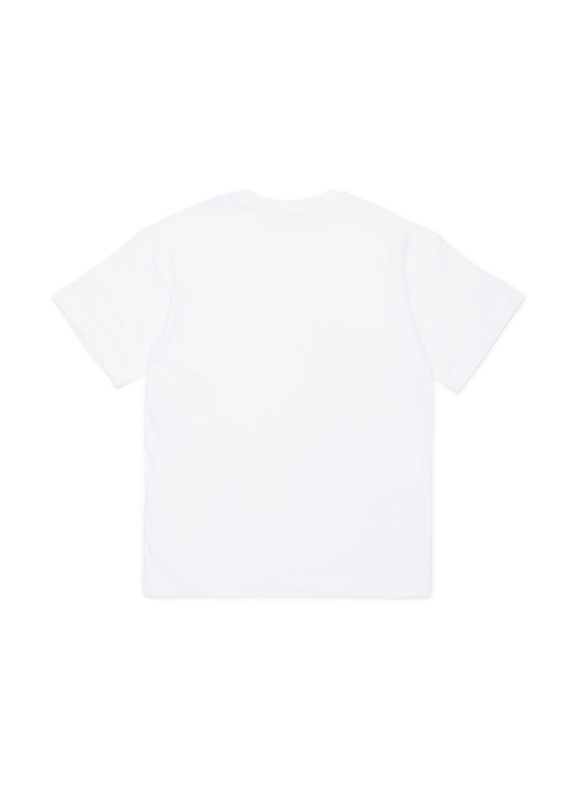 Diesel Kids T-shirt Bianca con Logo Oval D Metallico