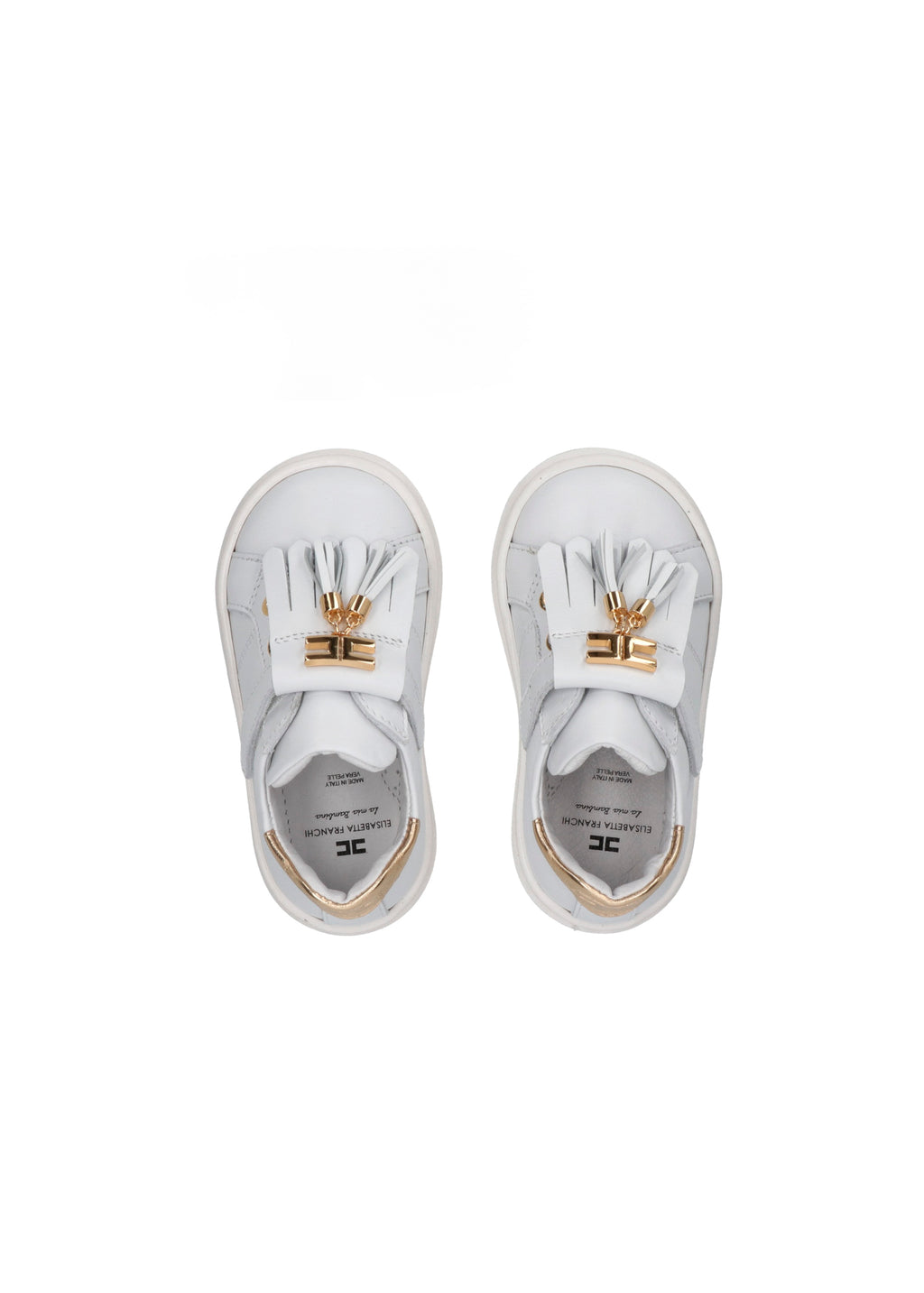 Elisabetta Franchi La Mia Bambina Sneakers Bianco/Oro per Neonate