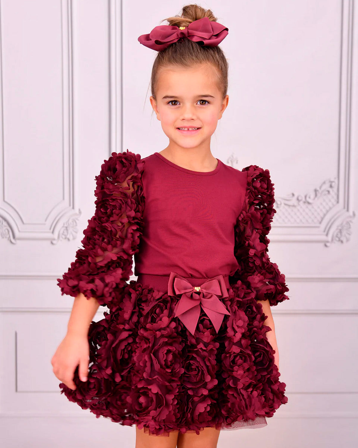 Angel's Face Kids Set Completo Bordeaux con Rose 3D per Bambine