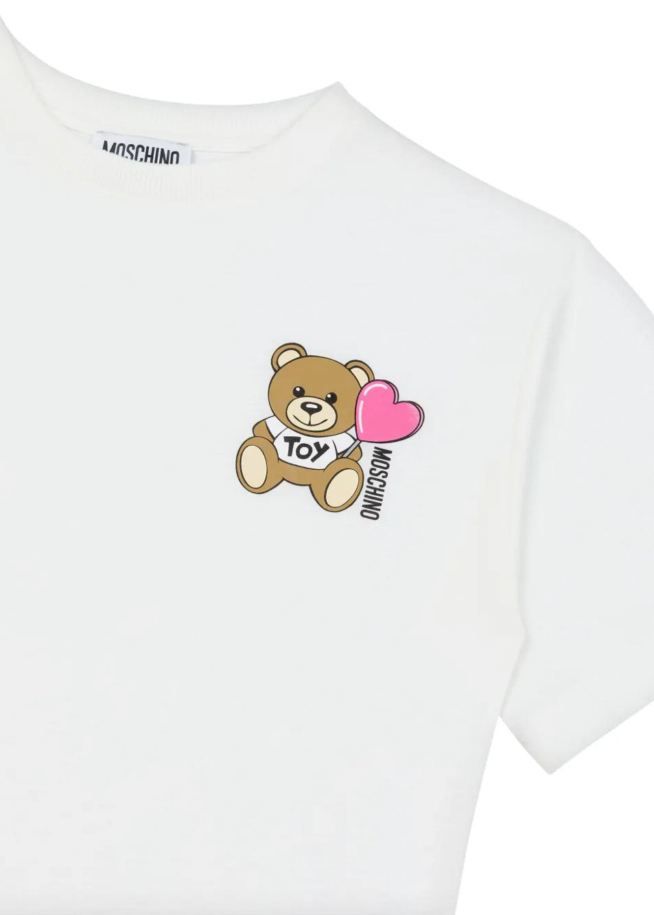 Moschino Kids T-shirt Panna con Stampa Teddy per Bambine