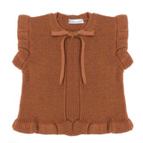 Barcellino Kids Gilet in filo Marrone per Neonate
