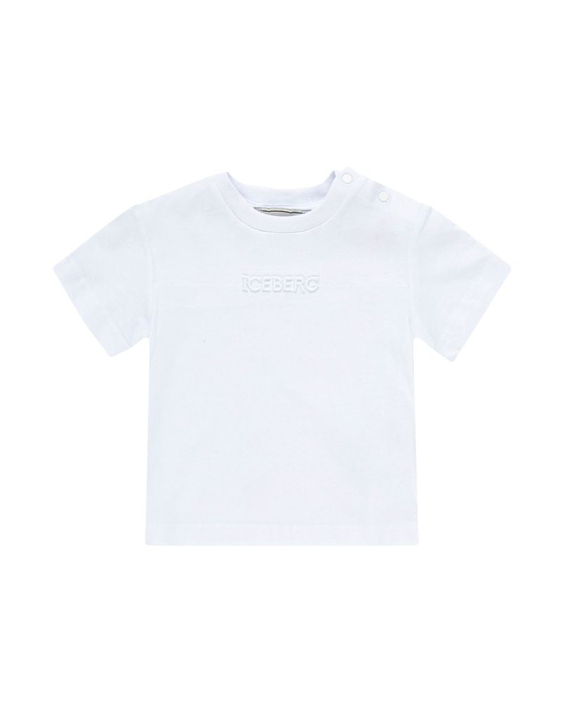 Iceberg Kids T-Shirt Bianco con Logo per Neonati