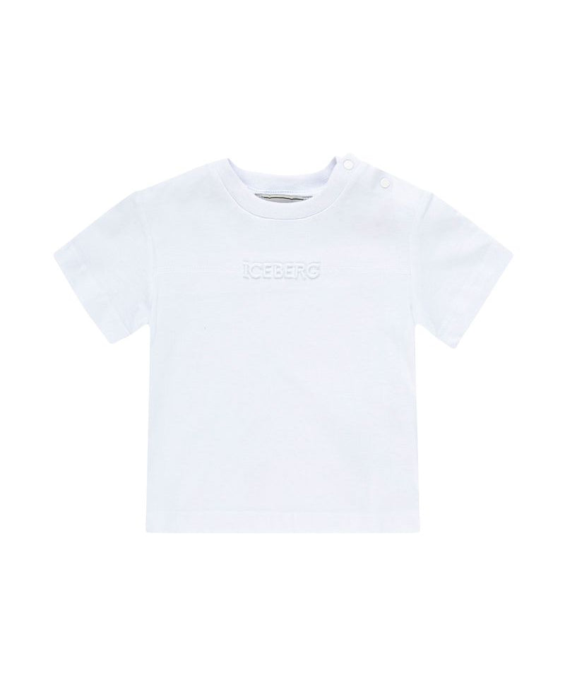 Iceberg Kids T-Shirt Bianco con Logo per Neonati