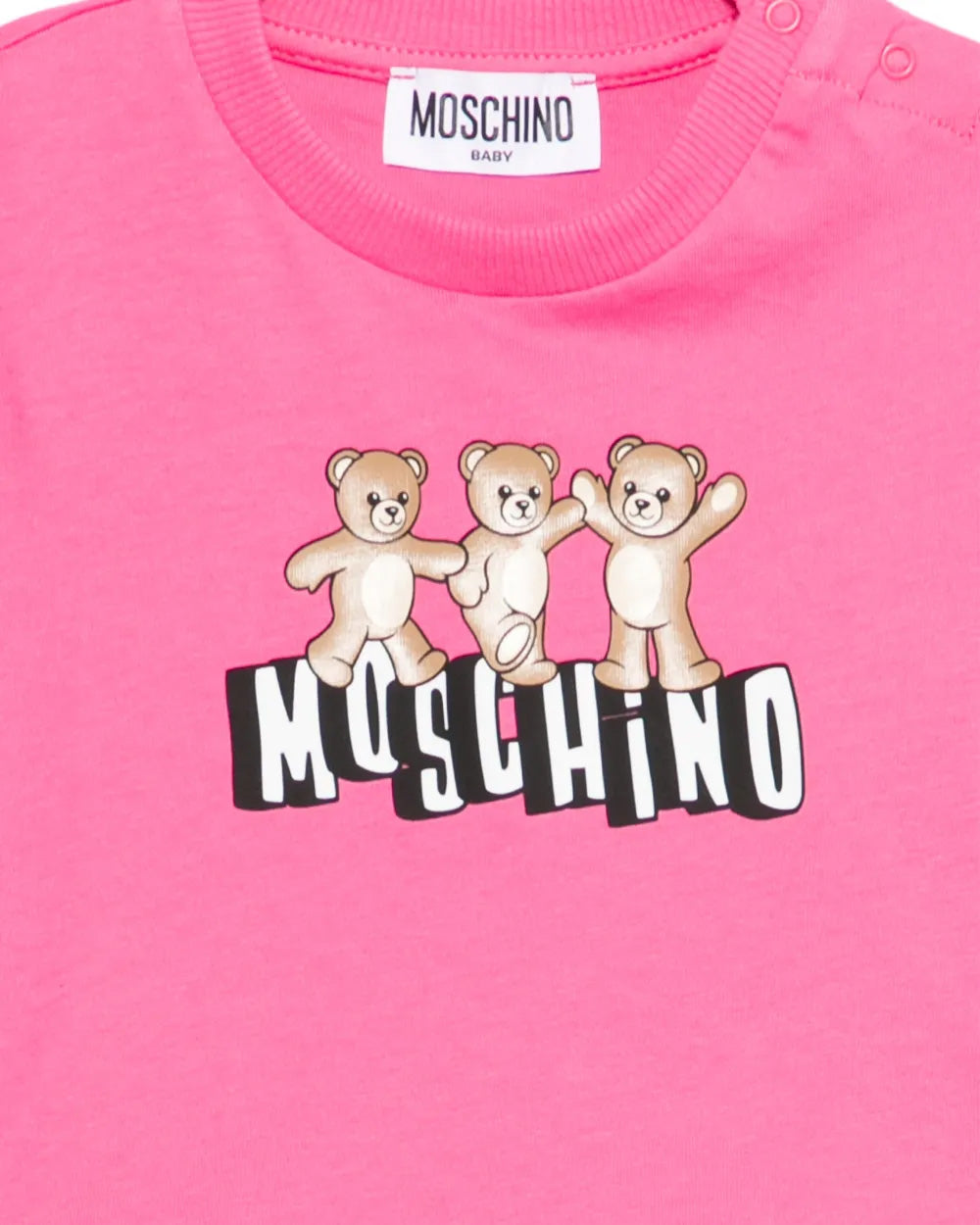 Moschino Kids T-Shirt con Teddy Bear Fuxia per Neonate