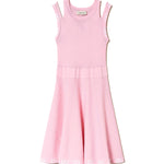 Twinset Kids Abito Corto Rosa con Logo Jacquard (fronte)