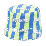 Moschino Kids Cappello a Righe Verde e Blu All-Over per Bambini