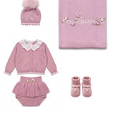 Marlù Set Coperta+Completo+Scarpine+ Cappellino per Neonate