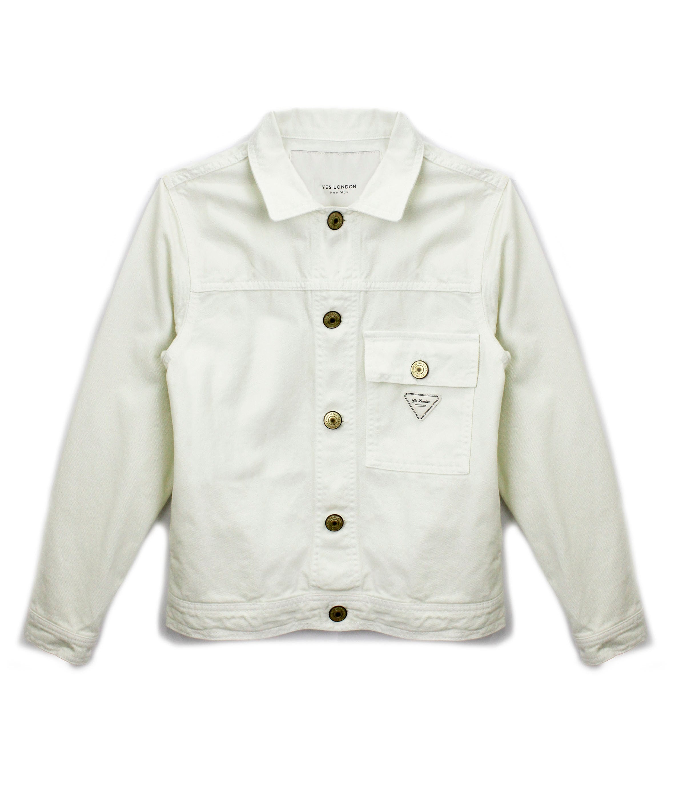 Yes London Giubbino Denim Panna per Bambini