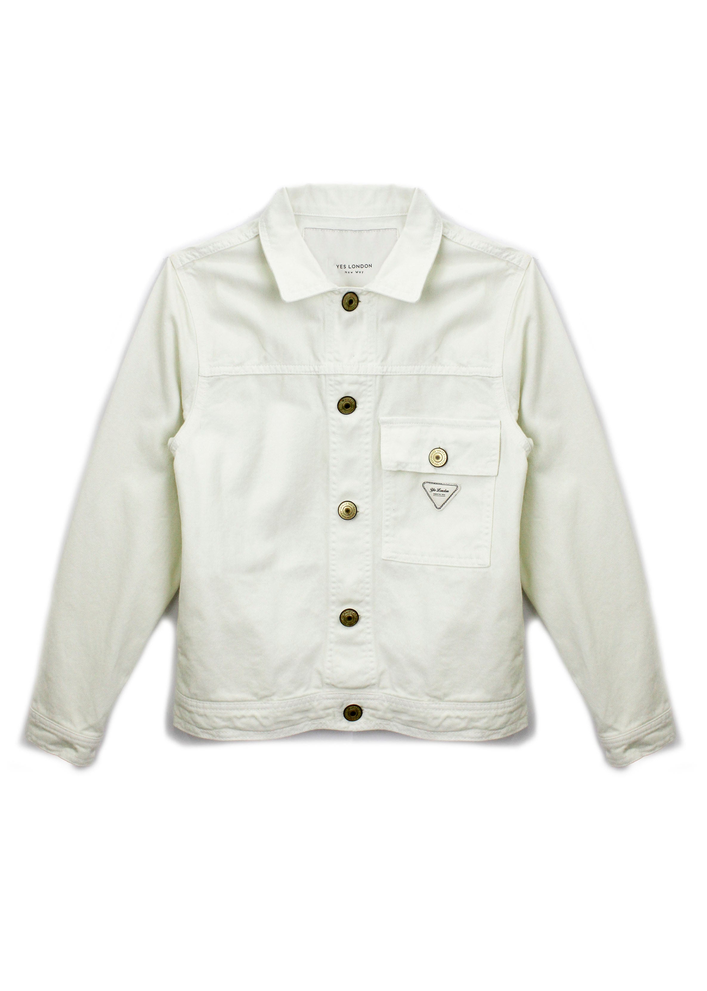 Yes London Giubbino Denim Panna per Bambini