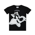 Iceberg Kids T-shirt Nera con Stampa Silvestro per Bambine