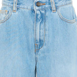 Palm Angels Kids Bermuda in Denim con Logo sul Retro per Bambini