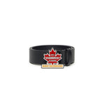 Dsquared2 Kids Cintura Nera con Fibbia Maple Leaf per Bambini