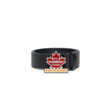 Dsquared2 Kids Cintura Nera con Fibbia Maple Leaf per Bambini