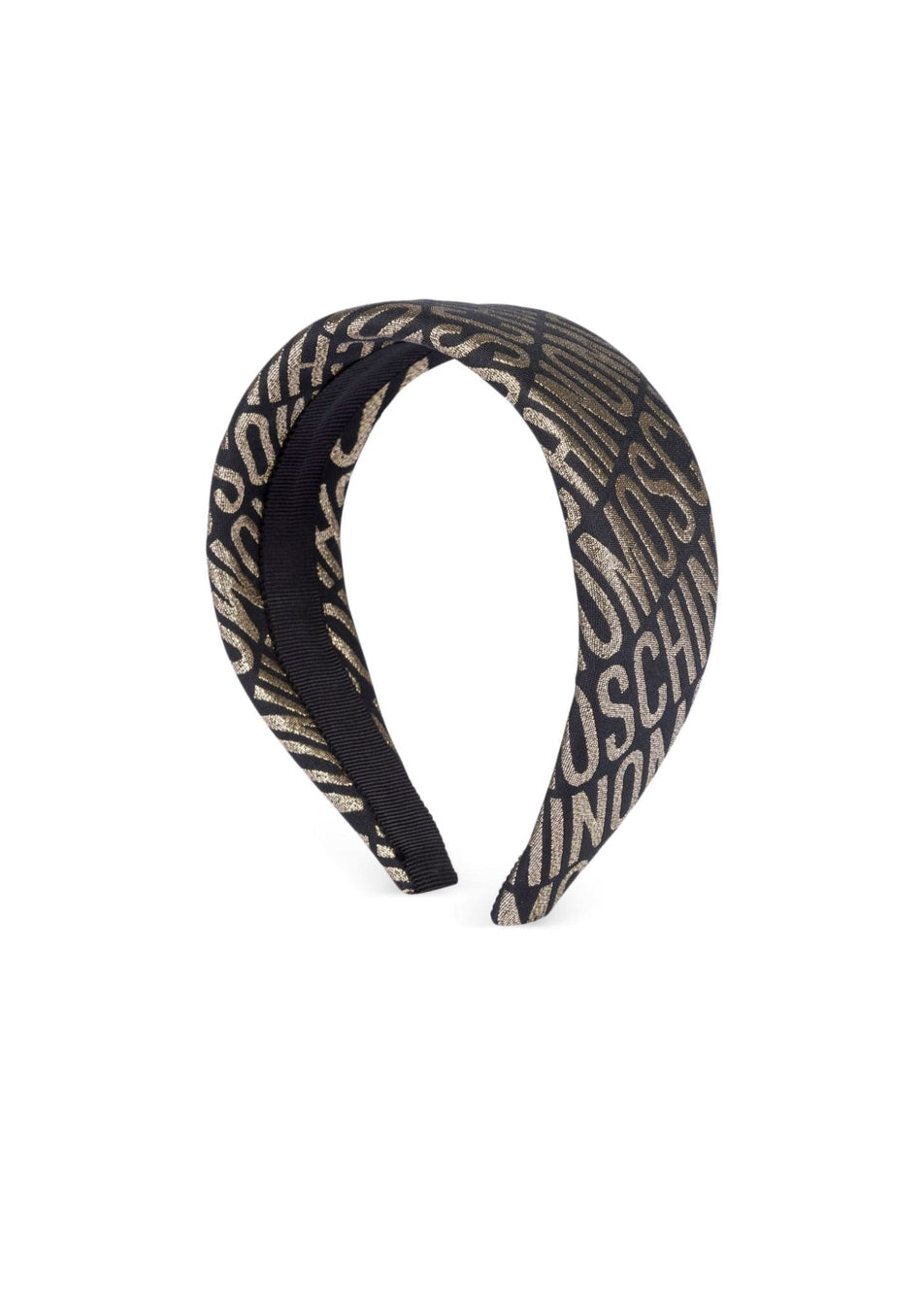 Moschino Kids Cerchietto Nero/Oro con Logo Monogram per Bambine