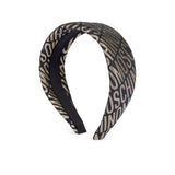 Moschino Kids Cerchietto Nero/Oro con Logo Monogram per Bambine