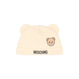 Moschino Kids Set Nascita Beige con Tutina, Cappellino e Bavaglino con Stampa Teddy Bear e Logo per Neonati e Neonate