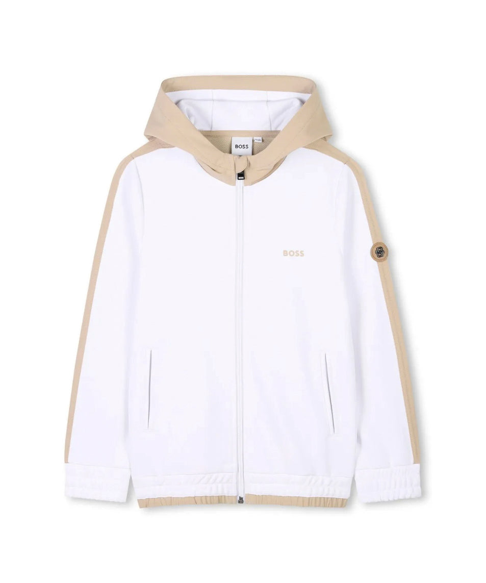 Boss Kids Giubbino a Vento Bianco/Beige per Bambini