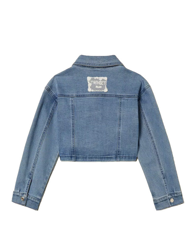 Twinset Kids Giubbino in Denim con Tasche per Bambine