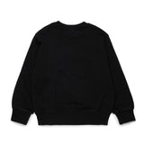 Diesel Kids Felpa Nero con Logo in Denim per Bambini