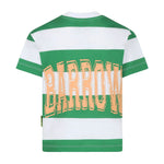 Barrow Kids T-shirt a Righe Bianco/Verde con Stampa Retro per Bambini (retro)
