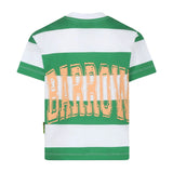 Barrow Kids T-shirt a Righe Bianco/Verde con Stampa Retro per Bambini (retro)