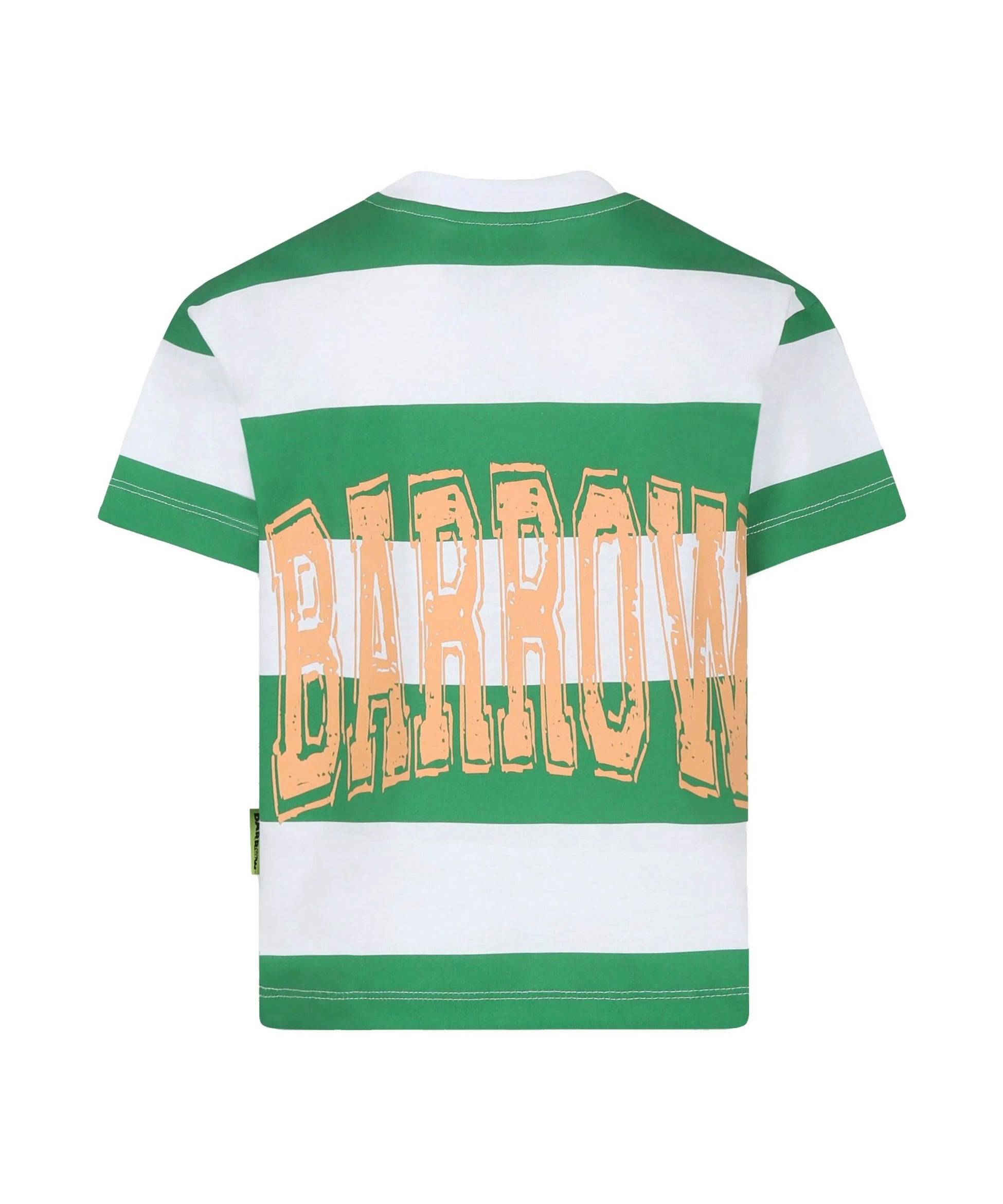 Barrow Kids T-shirt a Righe Bianco/Verde con Stampa Retro per Bambini (retro)