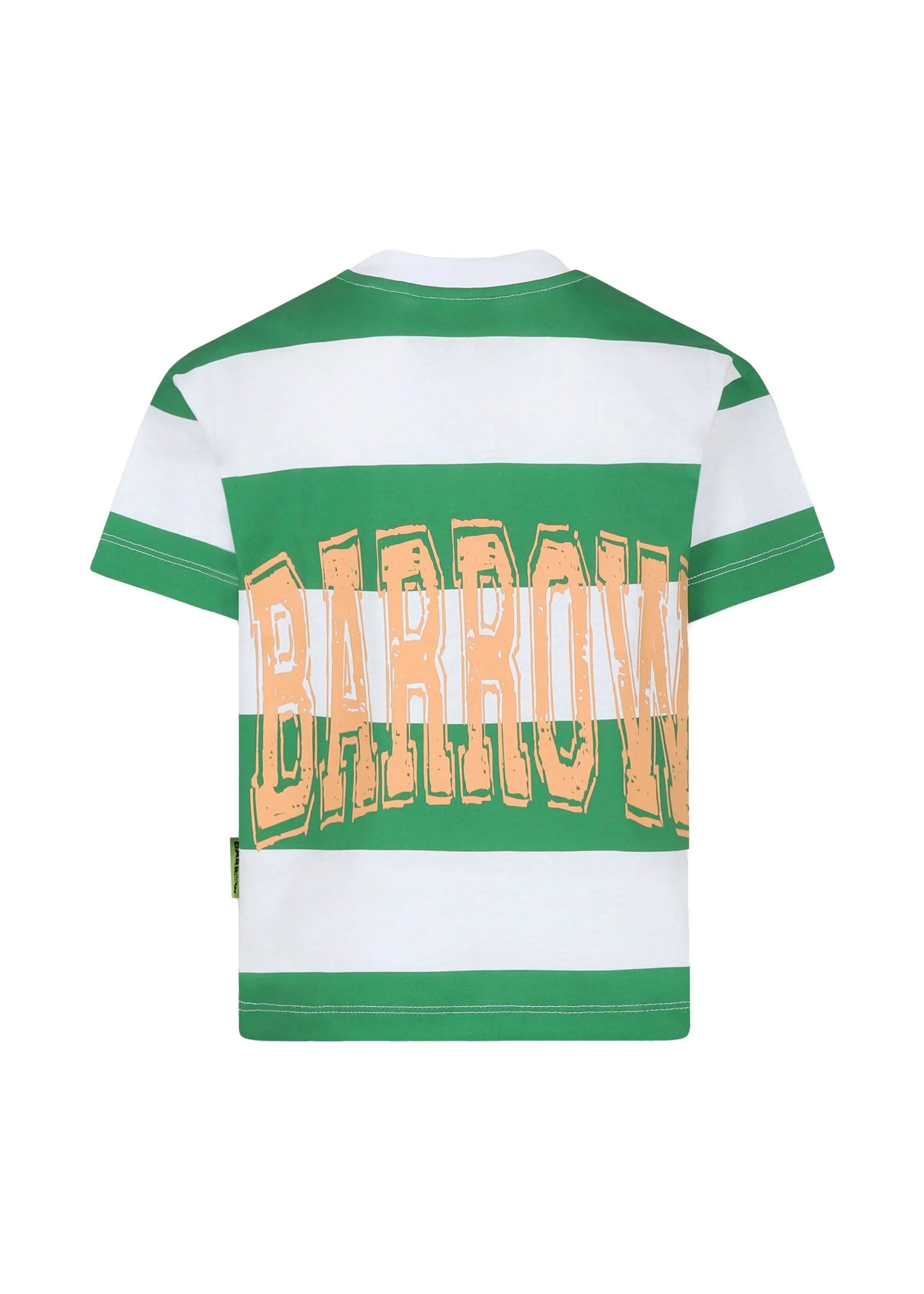 Barrow Kids T-shirt a Righe Bianco/Verde con Stampa Retro per Bambini (retro)