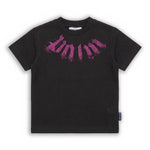 Palm Angels Kids T-shirt Stampa Gothic Nera per Bambini