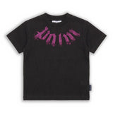 Palm Angels Kids T-shirt Stampa Gothic Nera per Bambini