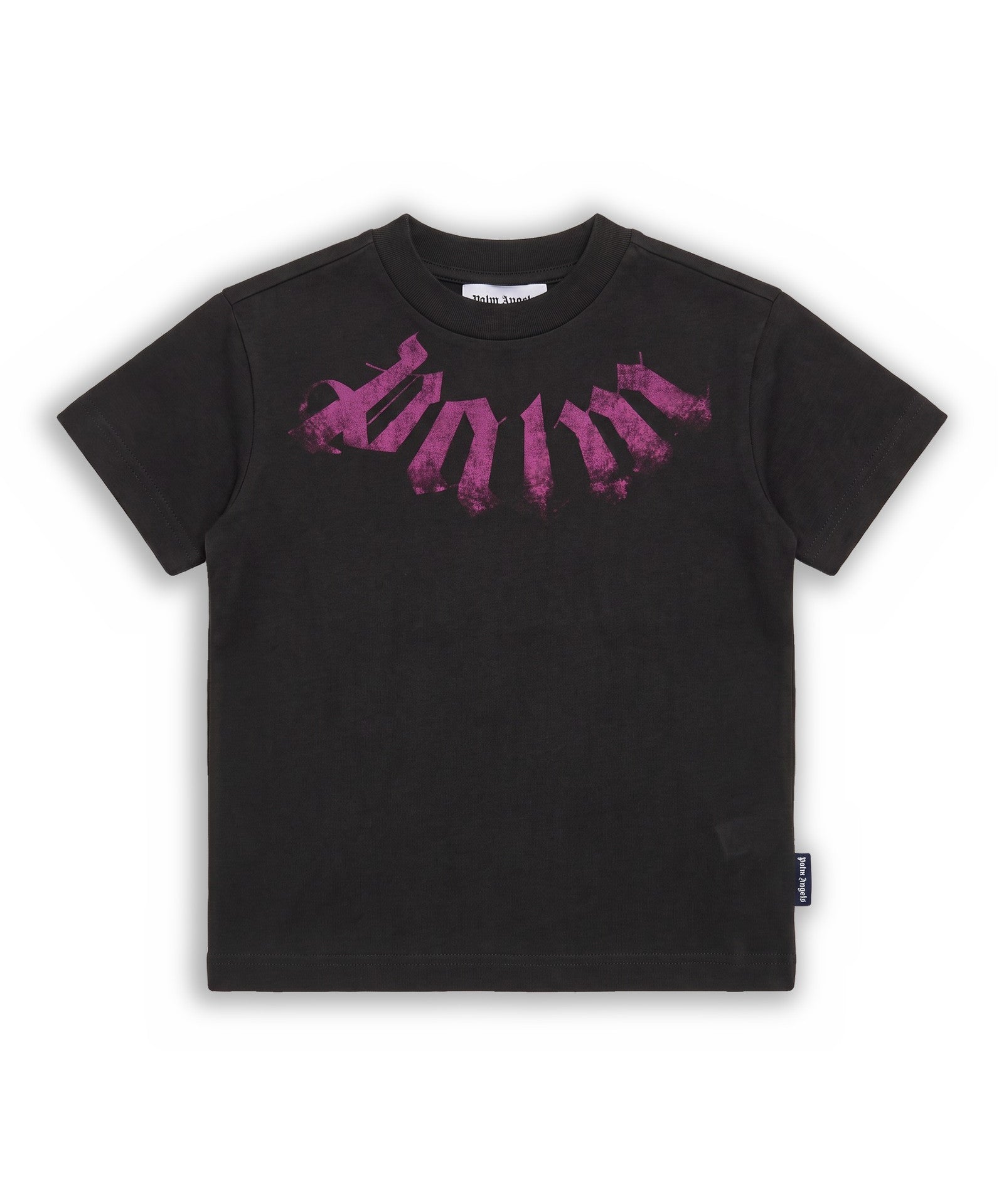 Palm Angels Kids T-shirt Stampa Gothic Nera per Bambini