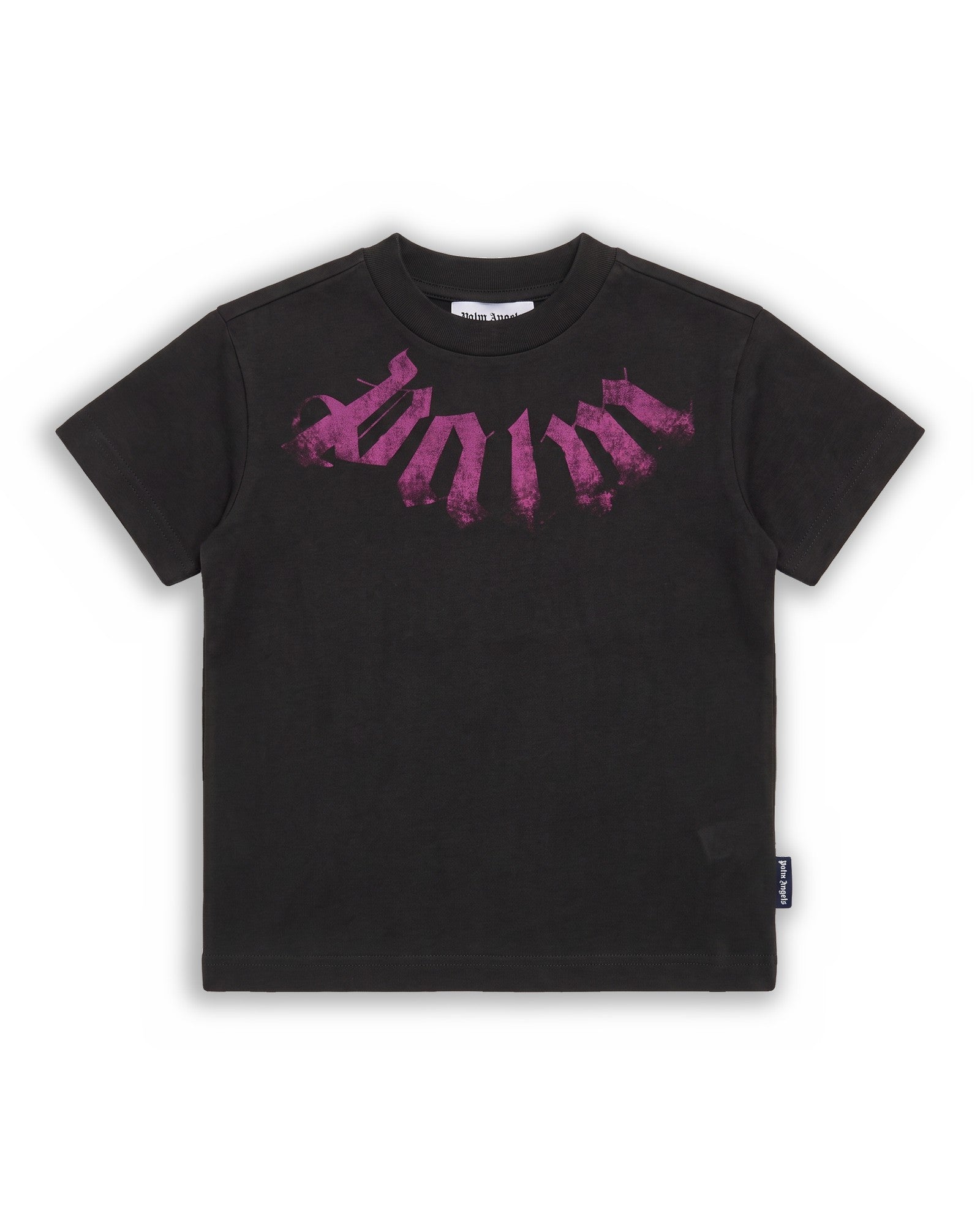 Palm Angels Kids T-shirt Stampa Gothic Nera per Bambini