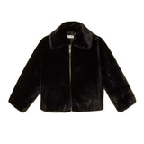 Twinset Milano Kids Giacca Bomber Nero in Pelo Sintetico per Bambine