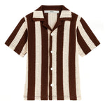 I'm Brian Camicia a Righe Marrone in Maglia per Bambini