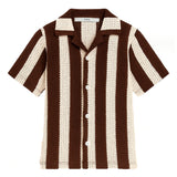 I'm Brian Camicia a Righe Marrone in Maglia per Bambini