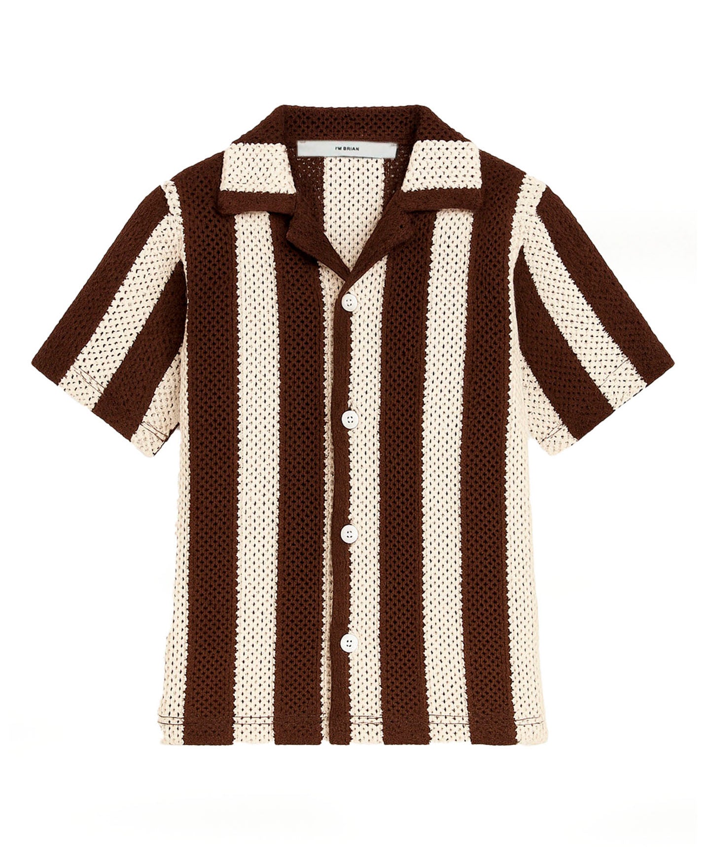 I'm Brian Camicia a Righe Marrone in Maglia per Bambini